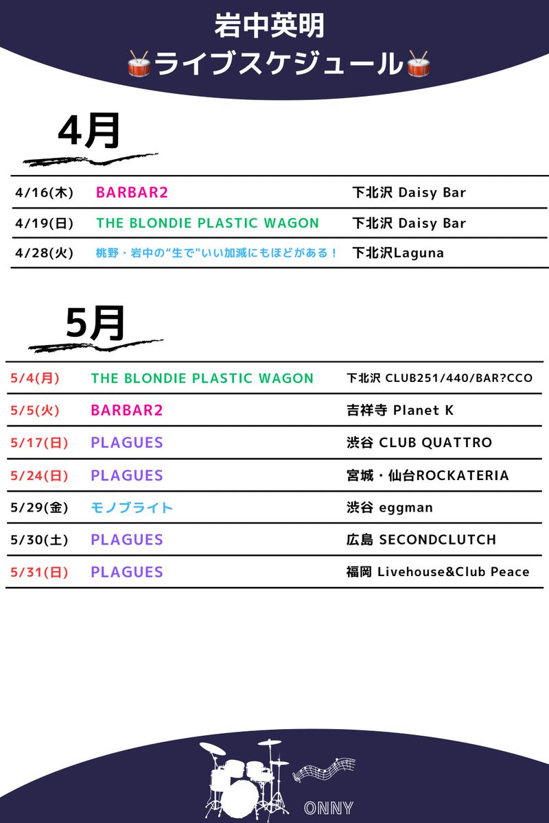 HwithK2's tweet photo. 明日は下北沢DaisyBarで
BARBAR2🥁 https://t.co/KbQYS4wEol