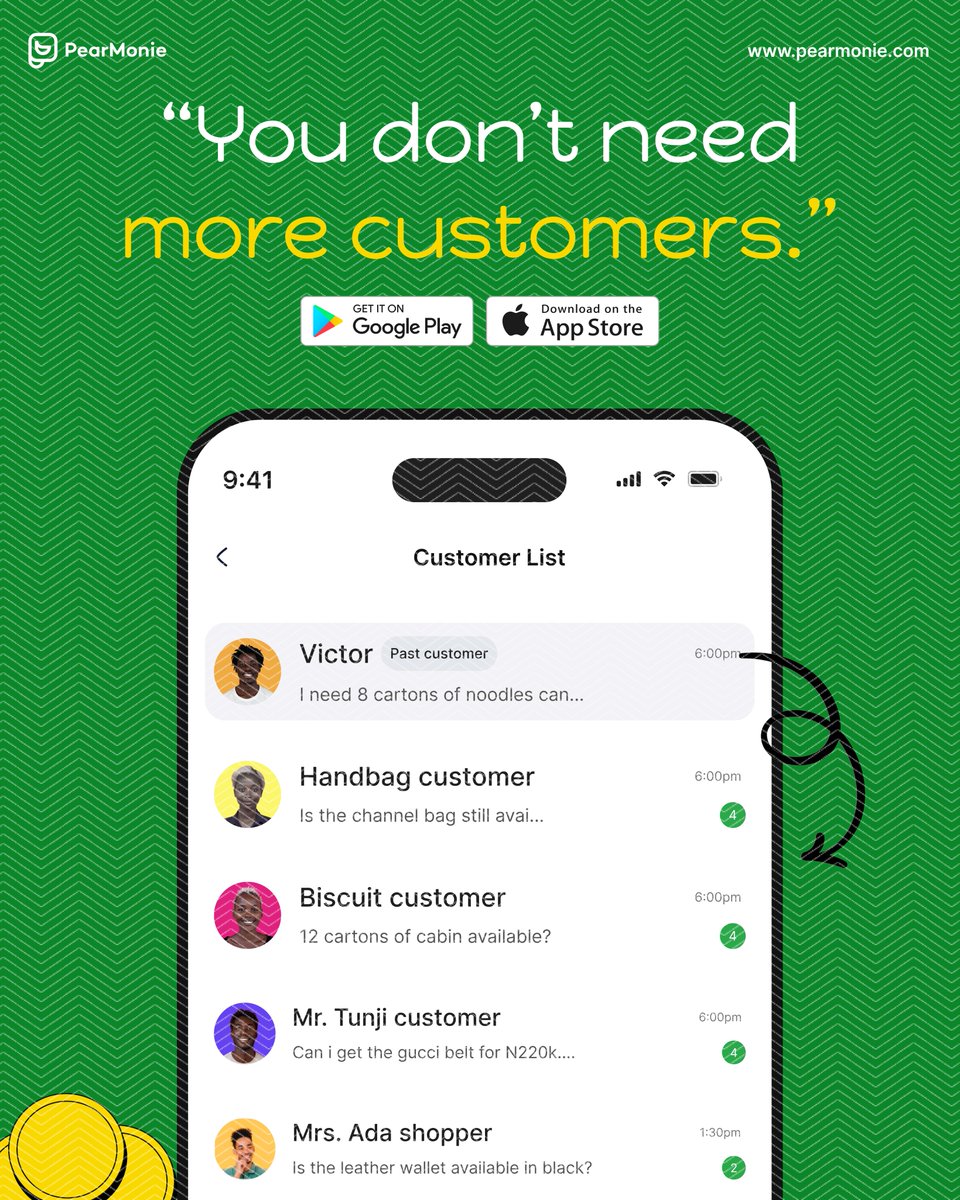 You might be ignoring your easiest sales.
Your past customers.

They already: 
• trust you
• know your product
• have paid you before
But you never followed up.

Instead of chasing new people today: 
Go back to old buyers. Send a simple message.
“Hi, we just restocked your