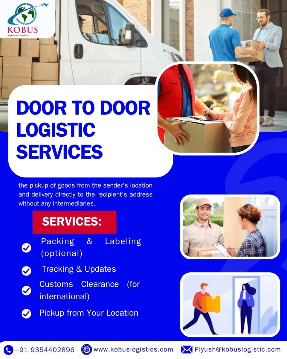 Ajaykumarj41172's tweet image. Experience hassle-free Door to Door Logistic Services with Kobus! 🚚📦
We ensure safe pickup from your location and timely delivery straight to your customer—no middlemen, no stress.
#KobusLogistics #DoorToDoorDelivery #LogisticsServices #CourierService #ShippingSolutions