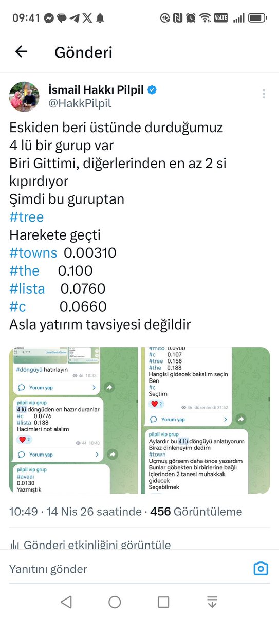 HakkPilpil's tweet image. Dün bu öngörüyü  yazdığımız dan itibaren
18 saatte
#towns
0.00310 dan
0.00345 gördü
%13 kar
#lista
0.0760 dan
0.0858 gördü
%15 kar
#c
0.0660 dan
0.0788 görerek
%20 kar yapmışlardır