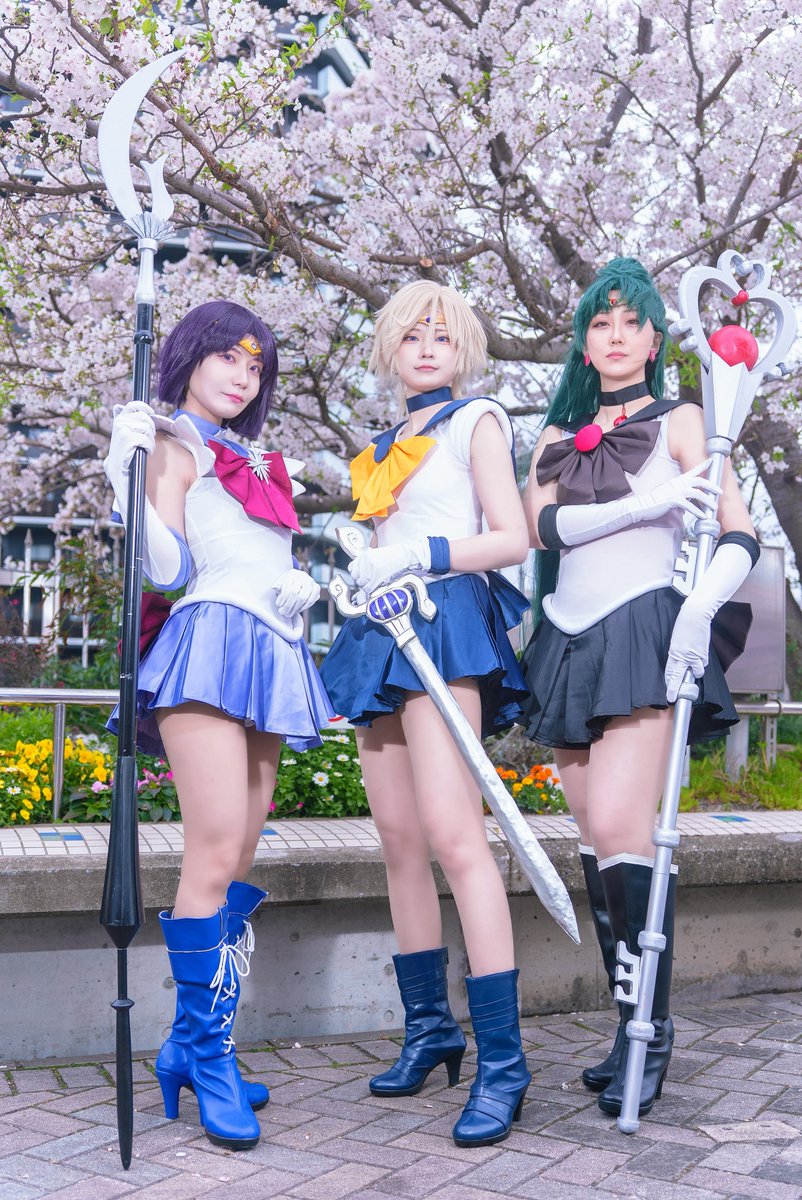COS_yutakun's tweet photo. 【Cosplay/コスプレ】

     美少女戦士セーラームーン

       💙セーラーウラヌス💙
       💜セーラーサターン💜
       🖤セーラープルート🖤

photo:@skim_rider さん

 #アコスタみずほPayPayドーム福岡 https://t.co/RTBWkQqfK2