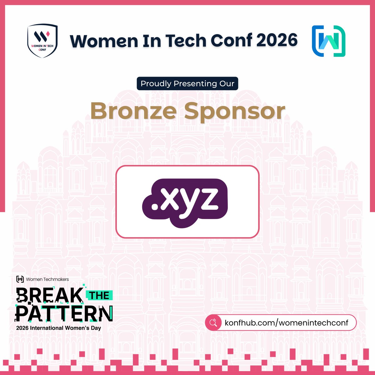 WomenInTechConf's tweet image. Bronze Sponsor #2 – WIT Conf 3.0 💜

We’re excited to welcome .xyz as our Bronze Sponsor!

Looking to boost your website or business? It all starts with the right domain.

With .xyz, turning ideas into a strong digital presence is easier than ever 🚀

#WITConf #Sponsors #IWD #xyz