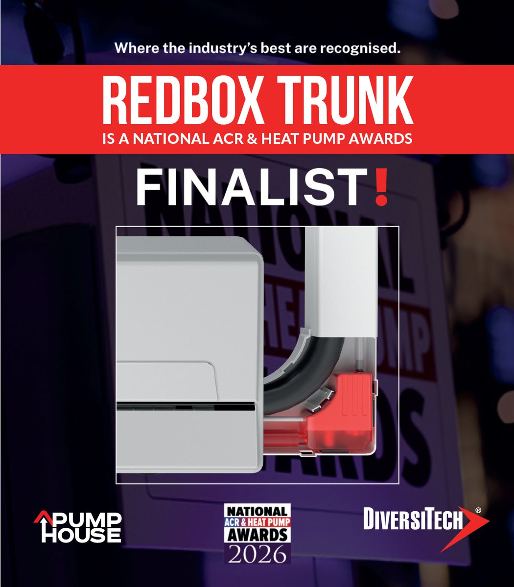 PumpHouseLtd's tweet image. We are so pleased that the REDBOX TRUNK from @PumpHouseLtd has been recognised within the industry, and is a finalist in the @ACRJournal National ACR &amp;amp; Heat Pump Awards 2026.

See more...
youtu.be/368eiGJ_Pnk?si…

#simplifyyoursupply #thediversitechway #IndustryInnovation