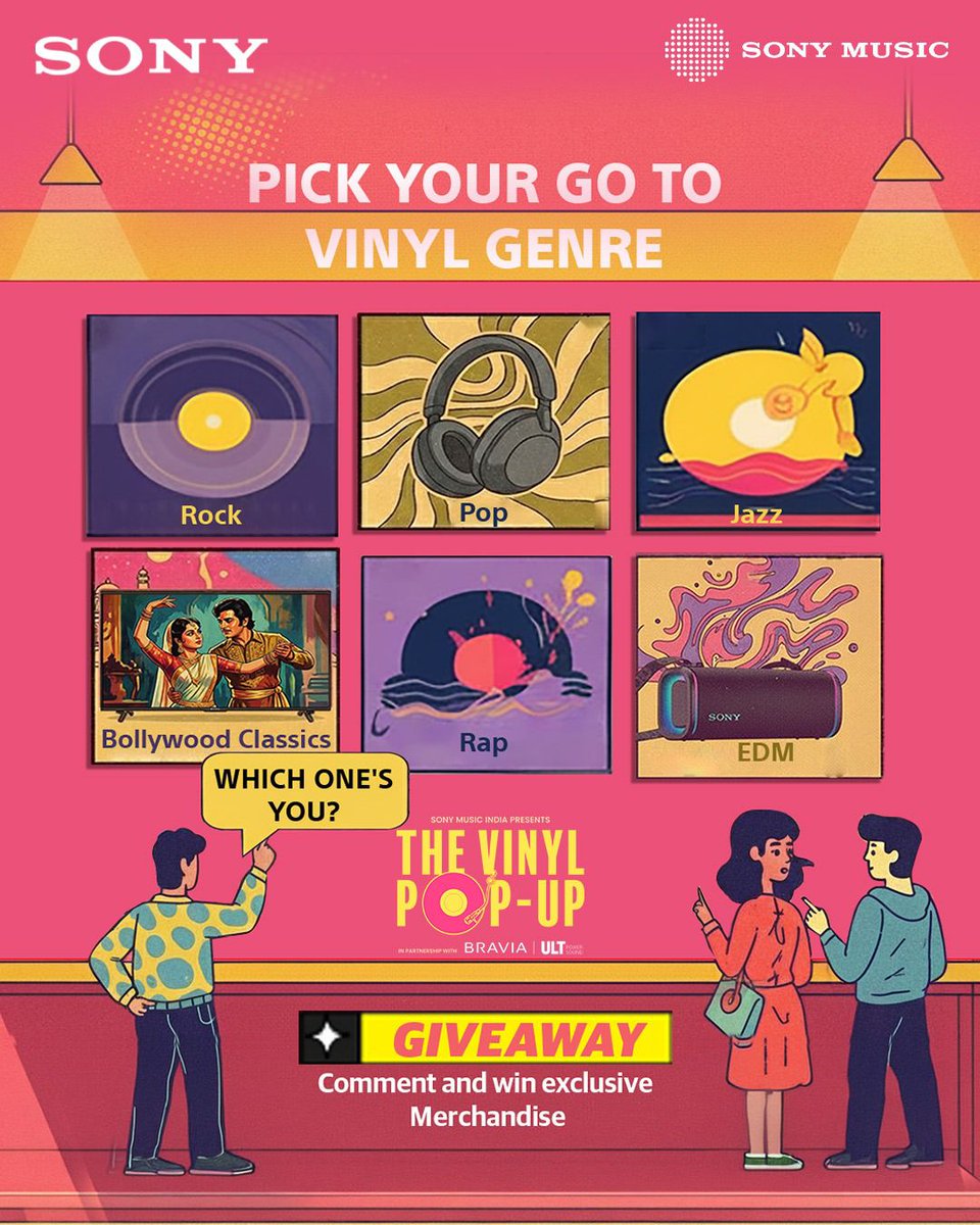 Pick a record, win exclusive Sony merch 🎧🔥

How to enter:
• Pick your number + tell us why it’s your vibe
• Follow &amp; tag a friend
• Bonus: Re-share &amp; tag us
Best taste wins from The Vinyl Pop-Up. Go 👇
