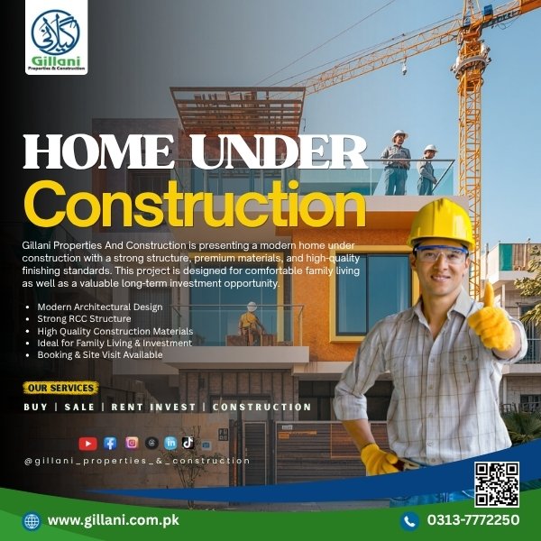 GillaniRealtor5's tweet image. Home Under Construction
Gillani Properties And Construction is presenting a modern home under construction with a strong structure, premium materials, and high-quality finishing standards. 
#GillaniPropertiesAndConstructio
#HomeUnderConstruction
#UnderConstruction