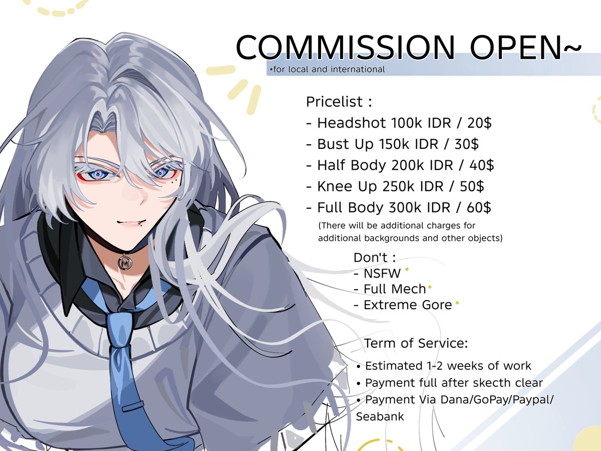 kemarilah para pelanggan ku! berikan duid kalian!!
Open 0/3
Wait list 0/5
#opencommission #artmoots