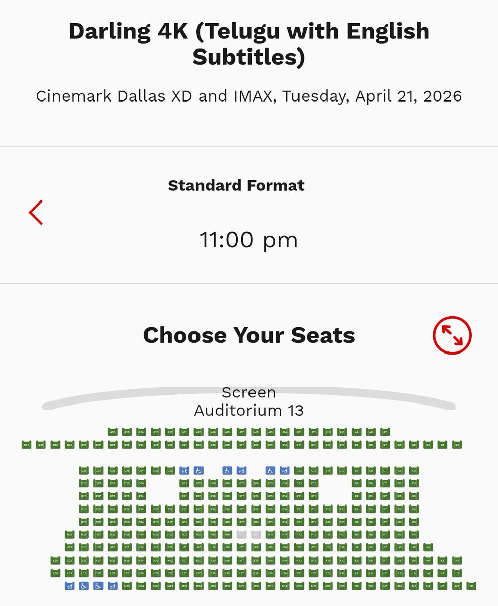 PrathyangiraUS's tweet photo. #Darling4K - EXTRA SHOWS added at @Cinemark Dallas in Audi 13 BIG SCREEN (XD Size) 🔥🔥

#Darling #Prabhas @SVCCofficial @KedarFilms https://t.co/cnZwuVxYDT