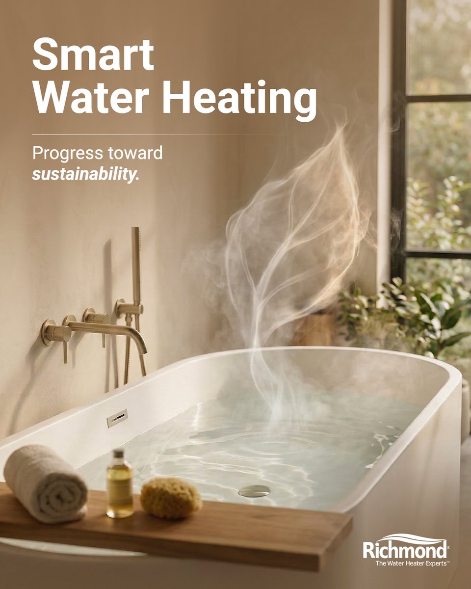 richmondwh_me's tweet image. Advanced technology meets sustainable design. Richmond water heating solutions support your journey toward greater efficiency and lower environmental impact.​

#Richmond #SmartWaterHeating #GreenTechnology #EnergyEfficiency #SustainableLiving