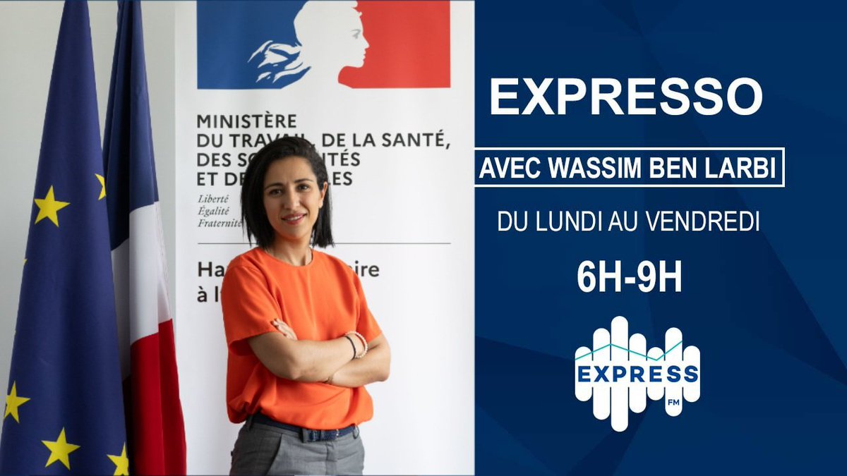 FranceTn's tweet image. La Haute Commissaire à l'Enfance, @sarahelhairy 🇫🇷, sera au micro de Wassim Ben Larbi pour #Expresso à partir de 8h05 sur @radioexpressfm depuis Tunis 🇹🇳