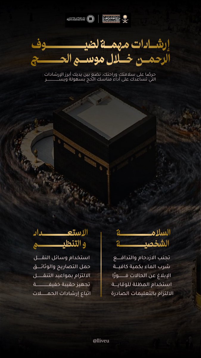 تصميم إنفوجرافيك توعوي حول إرشادات ضيوف الرحمن خلال موسم الحج، ضمن أعمالي في تصميم المحتوى التوعوي.