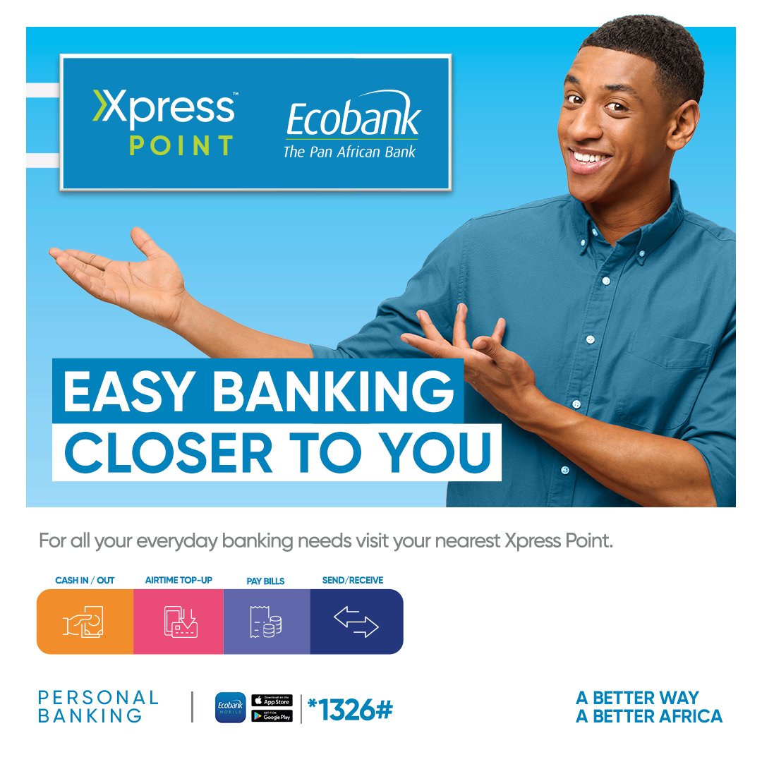 EcobankGambia's tweet image. Did you know? With Ecobank Xpress Point, you can cash in or out, send &amp;amp; receive RapidTransfer conveniently near home. No need to visit a branch. 

#Ecobank
#XpressPoint
#ABetterWay