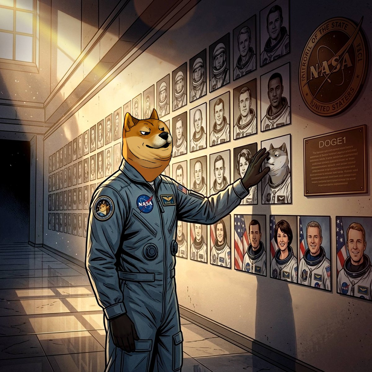 doge1meme's tweet photo. The DOGE-1 space mission is imminent.

Looks like doge will be joining the wall of fame. https://t.co/sA9OaElVmT