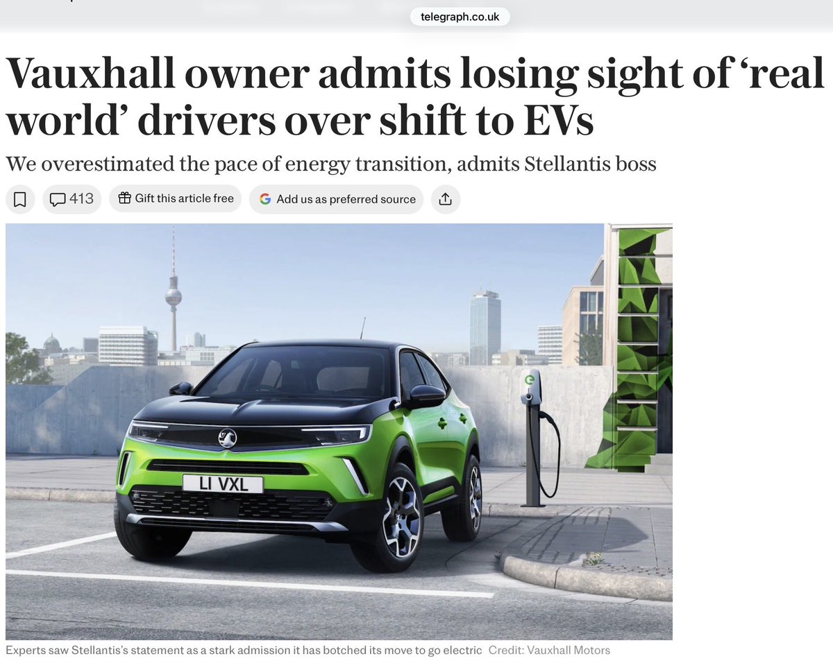 KeillerDon's tweet image. The EV farce has already cost European manufacturers £87 billion.
Yes they badly misread the potential market, but our moronic “governments” are most to blame.
#ElectricVehicles 

notalotofpeopleknowthat.wordpress.com/2026/02/09/the…