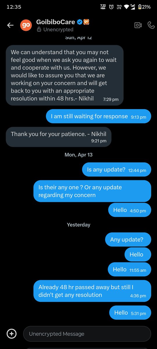 NDoifode23569's tweet image. @GoibiboSupport @makemytripcare is also not able to resolve my problem.. already 1 week passed but still no response and just asking for time and give me date on date . Now I am loosing my patience and the customer support executive behaviour shittt 😡. #scam #fraud #help