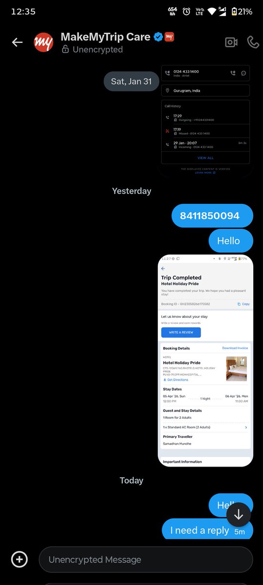 NDoifode23569's tweet image. @GoibiboSupport @makemytripcare is also not able to resolve my problem.. already 1 week passed but still no response and just asking for time and give me date on date . Now I am loosing my patience and the customer support executive behaviour shittt 😡. #scam #fraud #help
