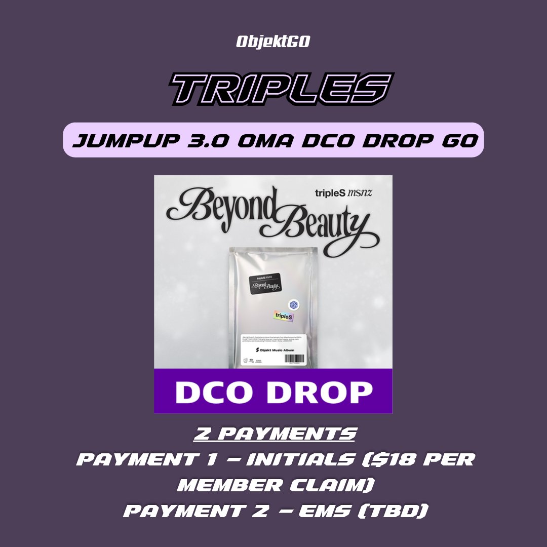 ObjektGO's tweet photo. ‼️TRIPLES JUMPUP DCO DROP ROUND THREE QUICK GO‼️

TWO PAYMENTS (AS LISTED BELOW)
- 1ST PAYMENT DUE UPON CLAIM (due to limited quantity)

Check replies for availability! 

comment claims in S NUMBER!!!
**YOU CANNOT CLAIM S5 ALONE, MUST CLAIM WITH WITH EITHER S2/S22**

+ https://t.co/Vdzx8FqG9e