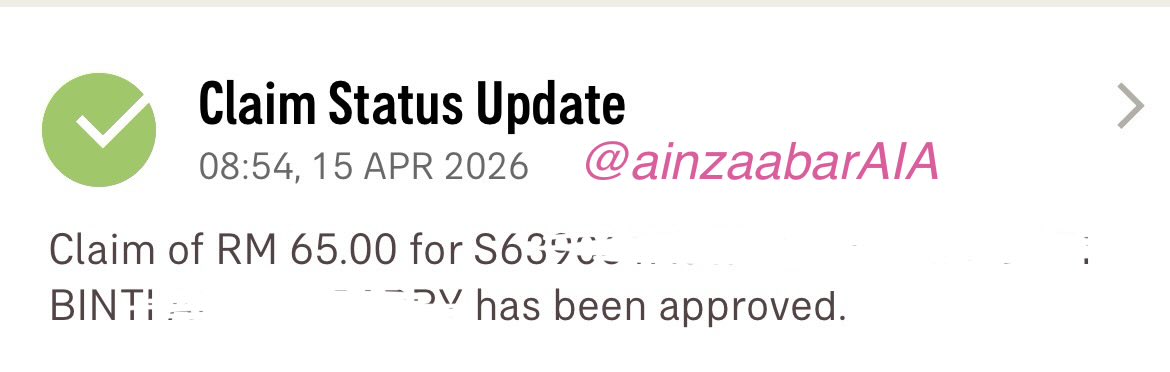ainzaabar's tweet photo. Claim 12, 2026 with AIA Takaful

Client jatuh tangga balik dari open house, kaki sakit dan kita terus assist sebaiknya. Alhamdulillah, claim dah approved.

Ya, bila ada medical card, jatuh tangga pun boleh claim.

Takde medical card lagi? Cari je Ain 🌷 https://t.co/1jPGT51fqS