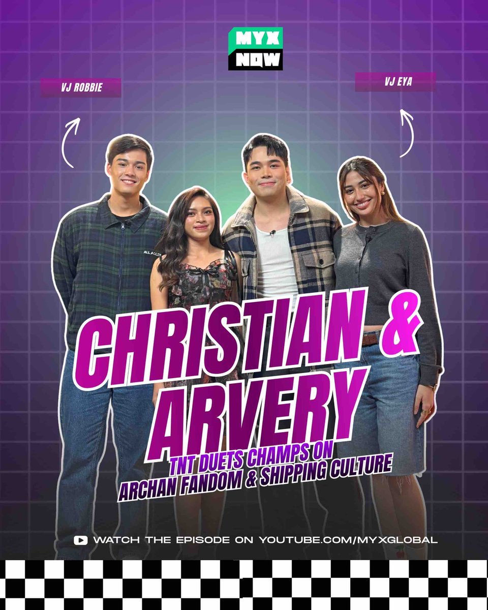 ABSCBNpr's tweet photo. Christian and Arvery bring the harmony to #MYXNOW with VJ Robbie and VJ Eya!
Full episode now streaming on the MYX YouTube channel.
#MYX #ArChan #ArveryLagoring #ChristianTibayan #ArChanOnMYXNOW https://t.co/o2YnRjmiFS