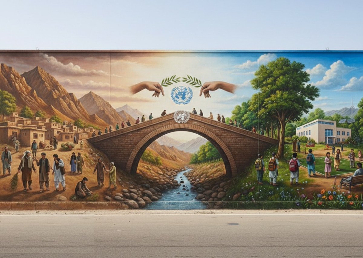 unafghanistan's tweet photo. 🎨On this #ArtsDay, we celebrate the creativity &amp; vision of Afghan youth and adolescents. 

Through their powerful artworks, they share knowledge and perception of the 8⃣-decade partnership between the @UN &amp; #Afghanistan.

✨ Their voices, their colors 👇

https://t.co/sRAuOxkU7F https://t.co/EGIz8gcW0g