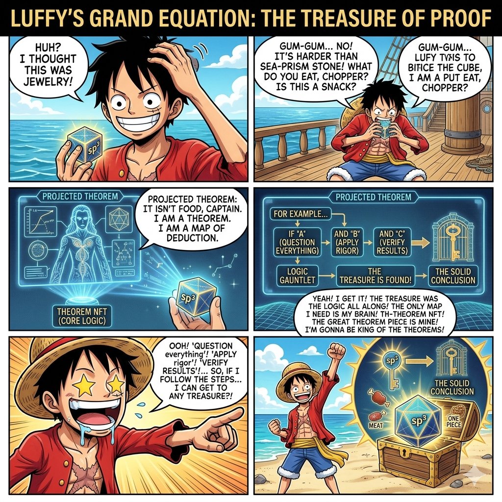 luffycrypts's tweet photo. GM CT
Luffy found the ultimate treasure: Logic. 🏴☠️🧠
No luck, just the map to a solid conclusion:
1️⃣ Question everything
2️⃣ Apply rigor
3️⃣ Verify results
@TheoremNFT: The Pirate King standard for clear thinking. 🍖✨
@ofalamin #TheoremRemix https://t.co/rquhlykqBy