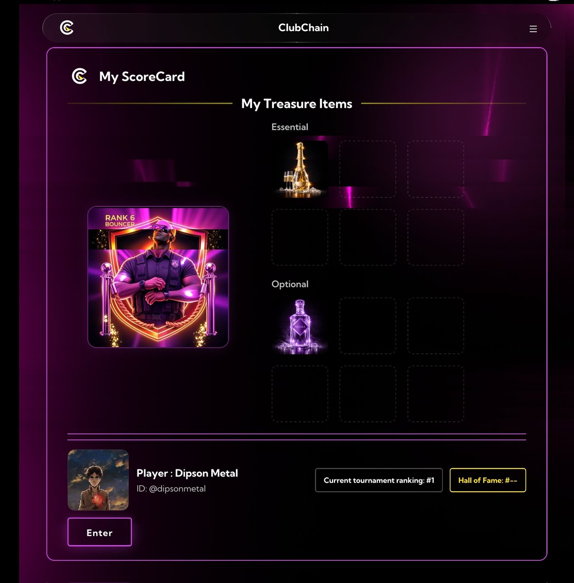 Tooths50's tweet photo. Consistency is key. ๐นโจ
โJust dropped my latest @ClubChainOff scorecard, and the progress is feeling good. Itโs more than just a gameโitโs a whole ecosystem for music lovers to win together.
โGet started here: https://t.co/zY3TwNny7z ๐
โ#ClubChain #CryptoGaming #Web3 https://t.co/YEE26NBlU4