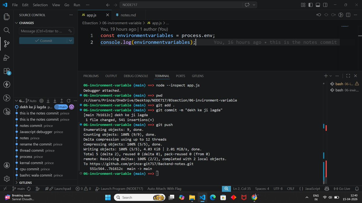 princepeace05's tweet image. Explored Environment Variables today 🔥

• System, User, Process  
• OS loads them when process starts  
• Each process gets its own copy  
• Node.js → process.env  

Also learned:
❌ jadumantar= 5  
✅ jadumantar=5  

Small syntax, big impact 😄  

#NodeJS #JavaScript