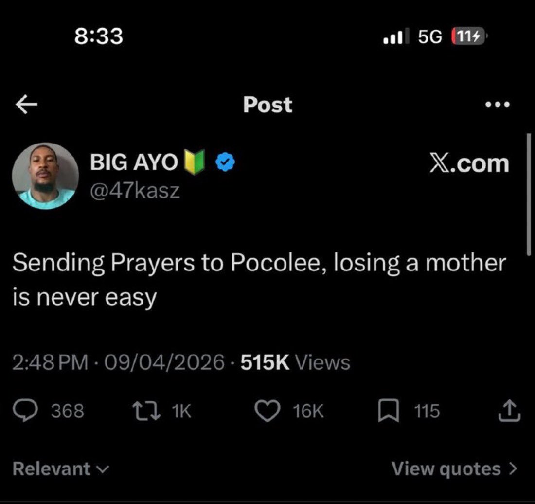 Nimisioluwa's tweet image. Allegedly, social media influencer Big Ayo has been arrested again, this time not by Toyin Abraham, but reportedly by Pocolee.

Big Ayo was a micro-influencer before he came into the spotlight after Toyin Abraham had him arrested over allegations of cyberbullying, trolling, and