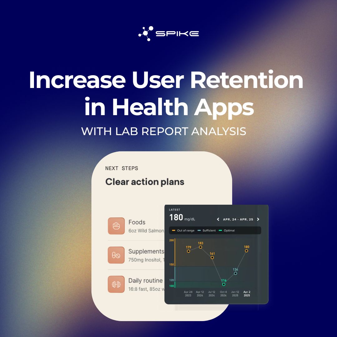 spikeapi's tweet photo. Lab test analysis is one of the most overlooked retention tools in health apps: users have to return to see whether the intervention plan worked, what changed, and what to do next.

Here's how industry leaders are already building it in: https://t.co/Bjxhhbn3UO https://t.co/TMo0urC9ge