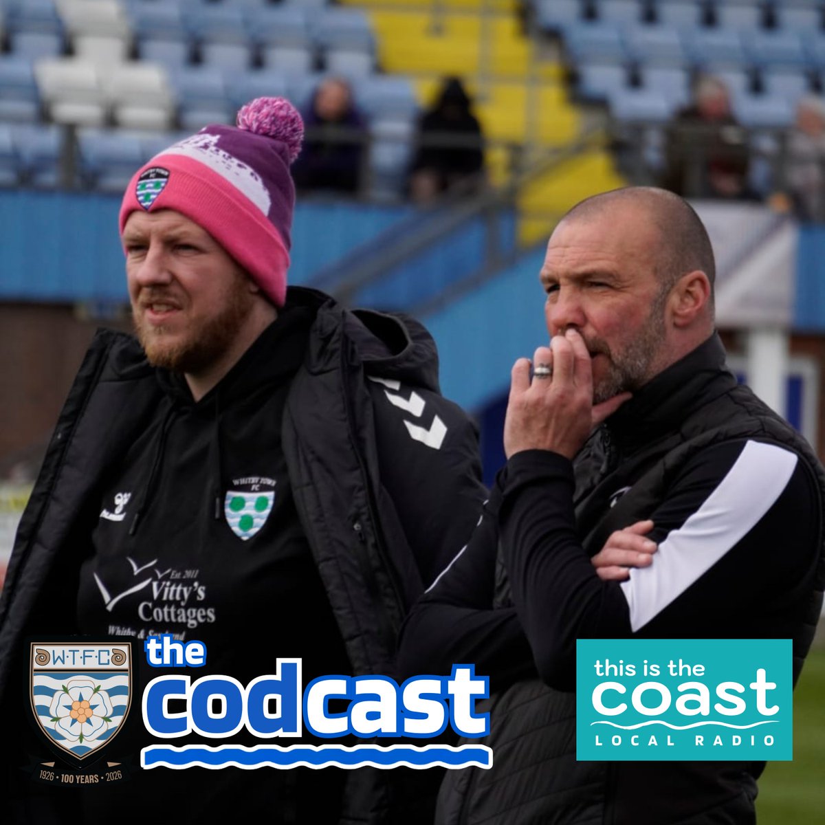 WhitbyTownFC's tweet photo. 🎙️ New episode of The Codcast is here!

Get the latest from Whitby Town with match reaction from @ingas06, player insight from @JakeyCharles, and all the talking points you need ⚽

Listen now 👉 https://t.co/dEg1r0YAkM https://t.co/ZTahfH9vT3