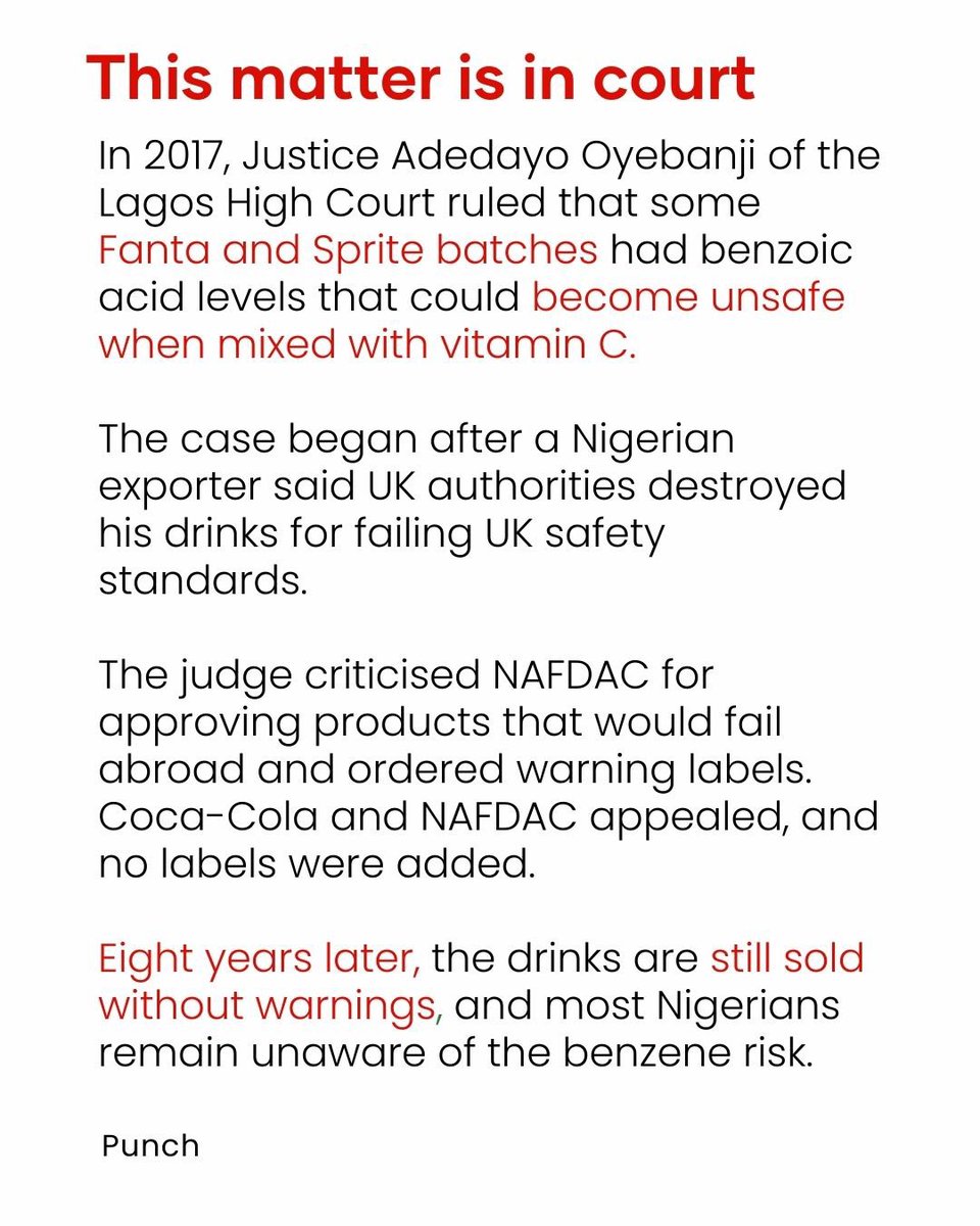 Ojie_Aigbedion's tweet photo. @ossynoya Urban Nigerians are under biochemical threats, packaged as food items.

And the Nigerian judiciary is aiding such act of terror against the people.

For example 👇🏾 https://t.co/gCeAZv68mQ