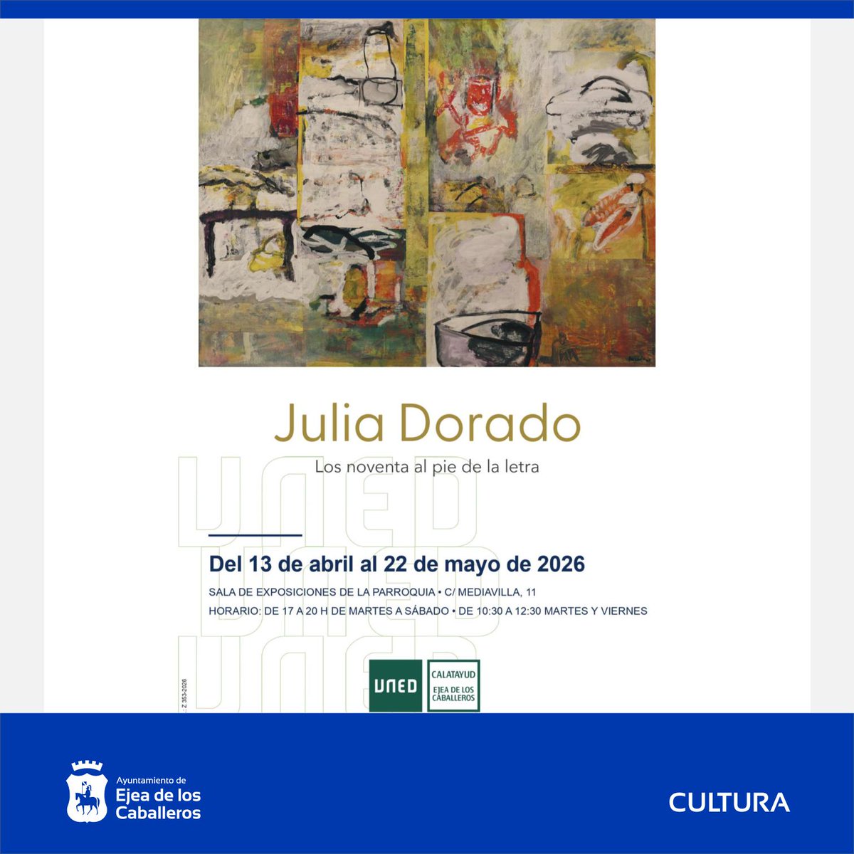 Ejea inaugura la exposición “Los noventa al pie de la letra” de la artista Julia Dorado - ecodezaragoza.tv/ejea-inaugura-…