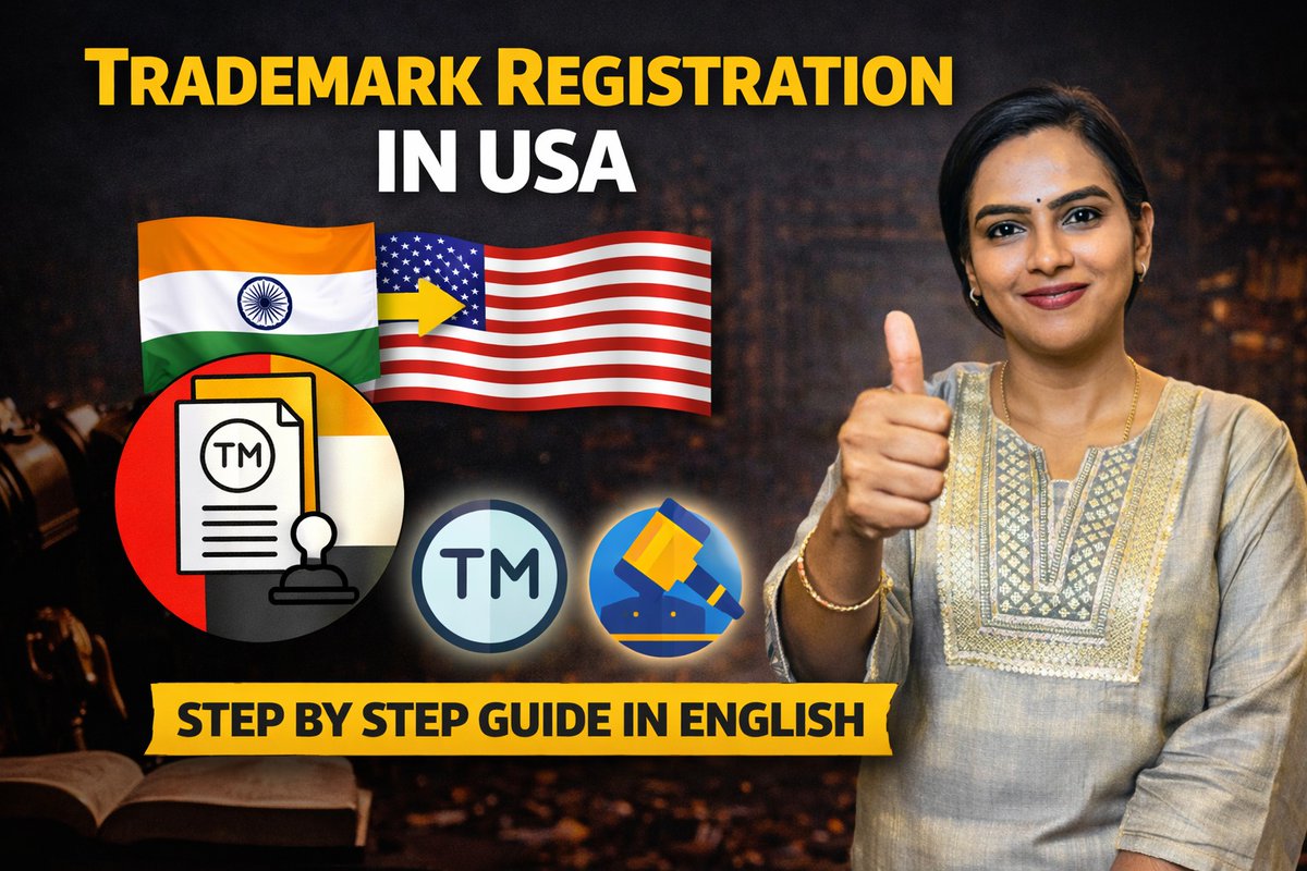 leintelligensia's tweet image. Trademark in the USA from India!

✔File via USPTO
✔Cost: $350 per class
✔Timeline: 8–12 months
✔Valid for 10 years

Avoid mistakes: wrong class, no search, ignoring objections.

👉Secure your brand before someone else does: youtu.be/OzX8DbJbALc
#USPTO #TrademarkUSA #IPR