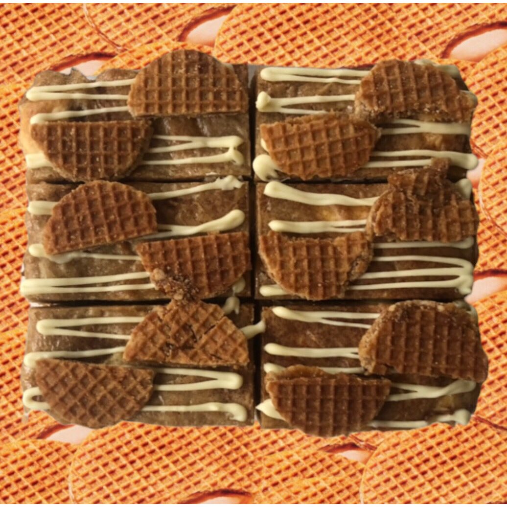 alwaystimefora's tweet image. Stroopwafel blondies. Local delivery and UK wide tracked postage available. DM to order 😊 #stroopwafel #blondies #cinnamon #homemade #baking