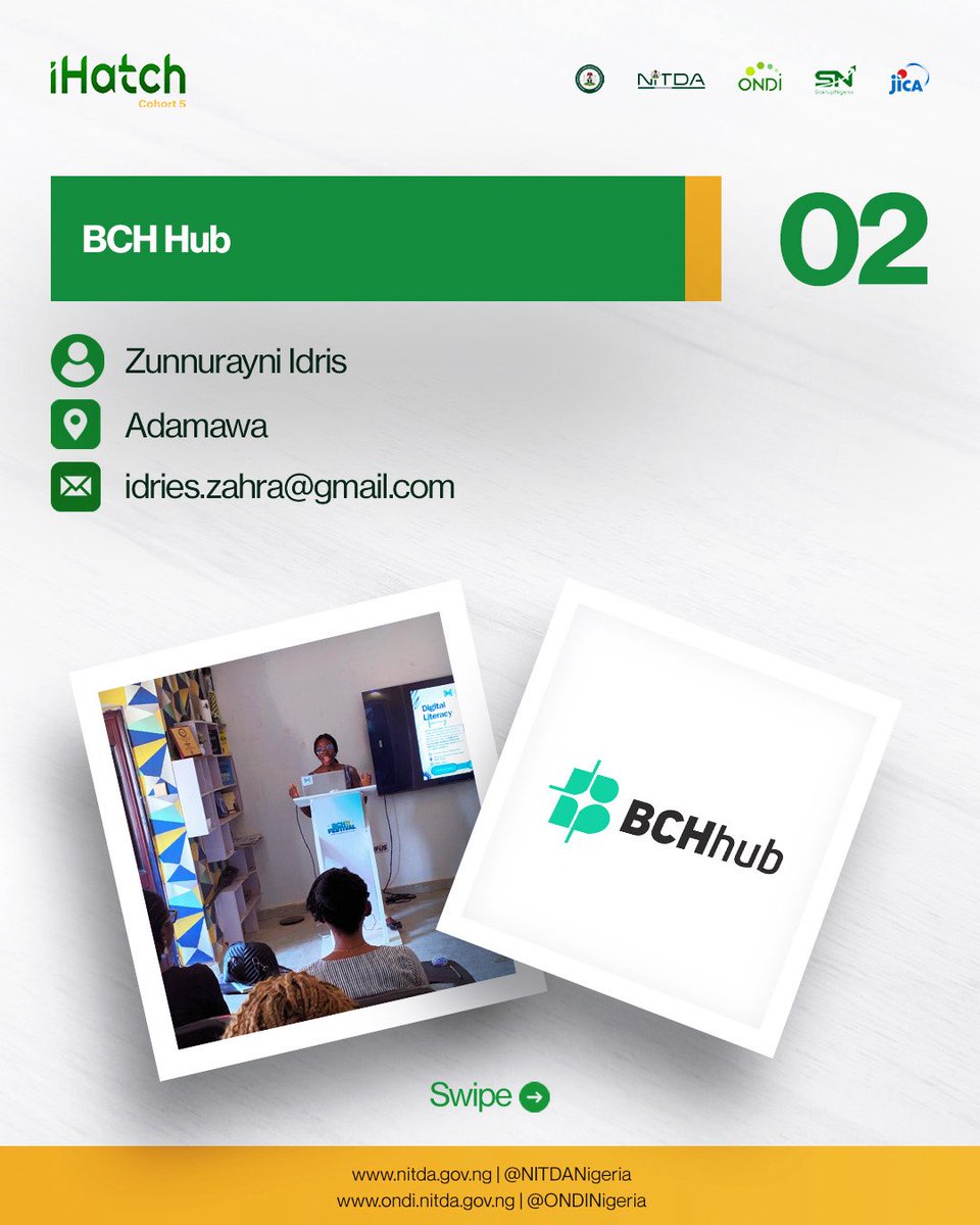 ONDINigeria's tweet photo. We’re proud to announce the official Hubs selected across the 37 states for iHatch Cohort 5.

These Hubs will serve as local structures to support founders, coordinate activities, and strengthen startup communities within their regions.

Dear Startup Founders, you can now find your state’s Hub and connect with them.

#iHatch #iHatchCohort5 #TechHubs #ONDI #NITDA