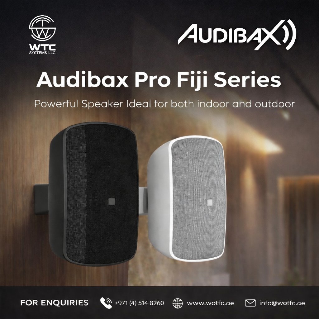 WTC_SYSTEMS_LLC's tweet image. Our new Pro Fiji Series wall-mounted speakers from Audibax are designed to seamlessly blend into both interior and exterior environments while delivering powerful, immersive audio.

#AudibaxPro #HomeAudio #CommercialAudio #AV #AVtweeps #Audio #WTCSystems #UAE #Dubai #Abudhabi