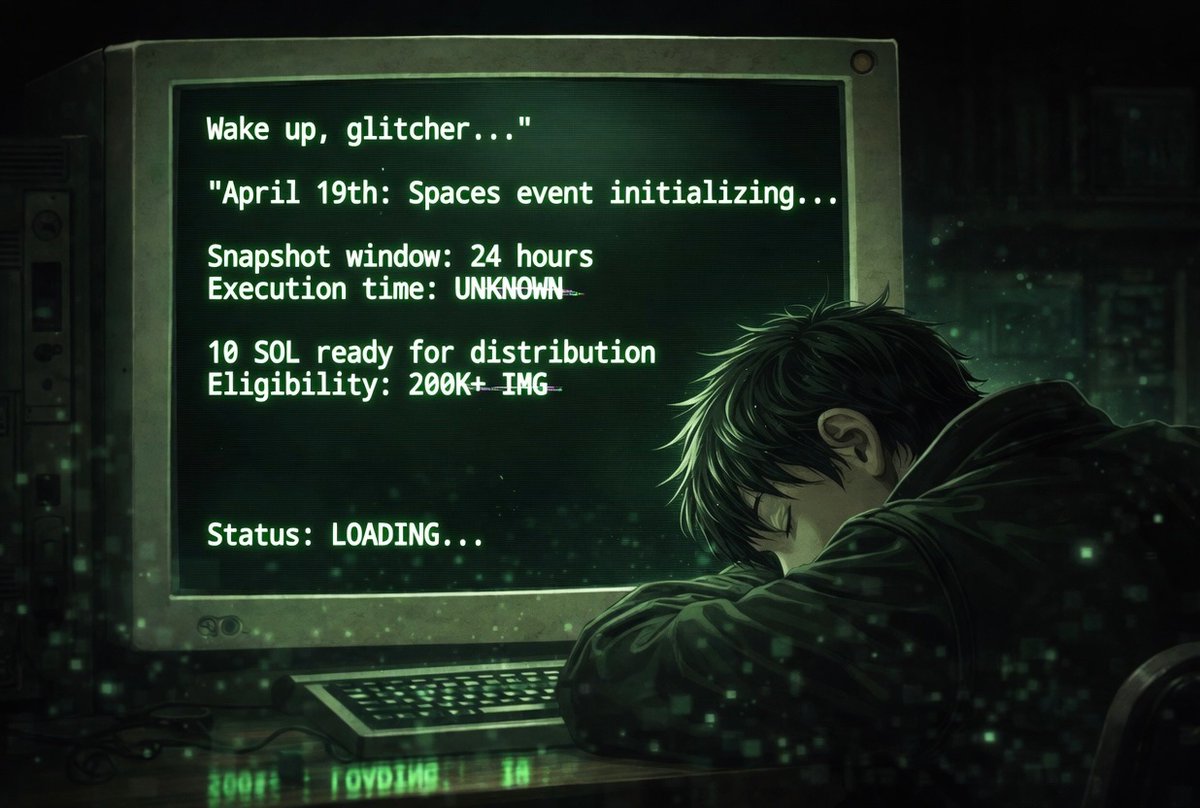 imgprotocol's tweet photo. ♾️ Something is coming on April 19. 

Not just a spaces.

A live look into what this system is actually capable of.

We’ve been building behind the scenes… now there’s a rare window to actually participate in it.

The glitch gathered 10 SOL…

On April 19, we’re planning a special distribution to our holders. 

Snapshot within a 24h window. Time not revealed.

Eligibility: holders of 200K+ IMG

No guessing games once it’s done.
It will be verifiable. On-chain. In real time.

But that’s not all.

We also tested something yesterday using 2M IMG.

Generated over 25K+ in volume from a minimal cost.

We’re running it again…

If you’ve been watching from the sidelines, this is where things start to connect.

More details coming soon.

Be there on the 19th.

[ img ]
