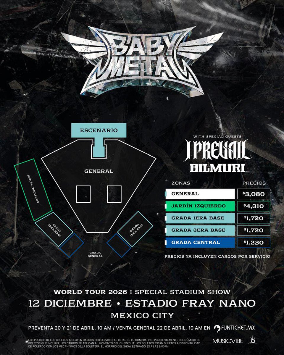 soulbicycle's tweet photo. .@Musicvibe_mx on Instagram.
#BABYMETAL #IPrevail #Bilmuri #BABYMETALWORLDTOUR2026 #Mexico
https://t.co/d6hy884NeX https://t.co/6dq5TUzArB