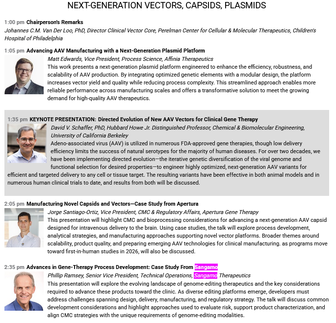 BiotechAnalysst's tweet photo. in August $SGMO will tell us about their
#Accelerated #CMC Development for AAV Product
and about the evolving landscape of #genome-#editing therapeutics and the key considerations required to advance these products toward the clinic https://t.co/7vB2DHxhRi