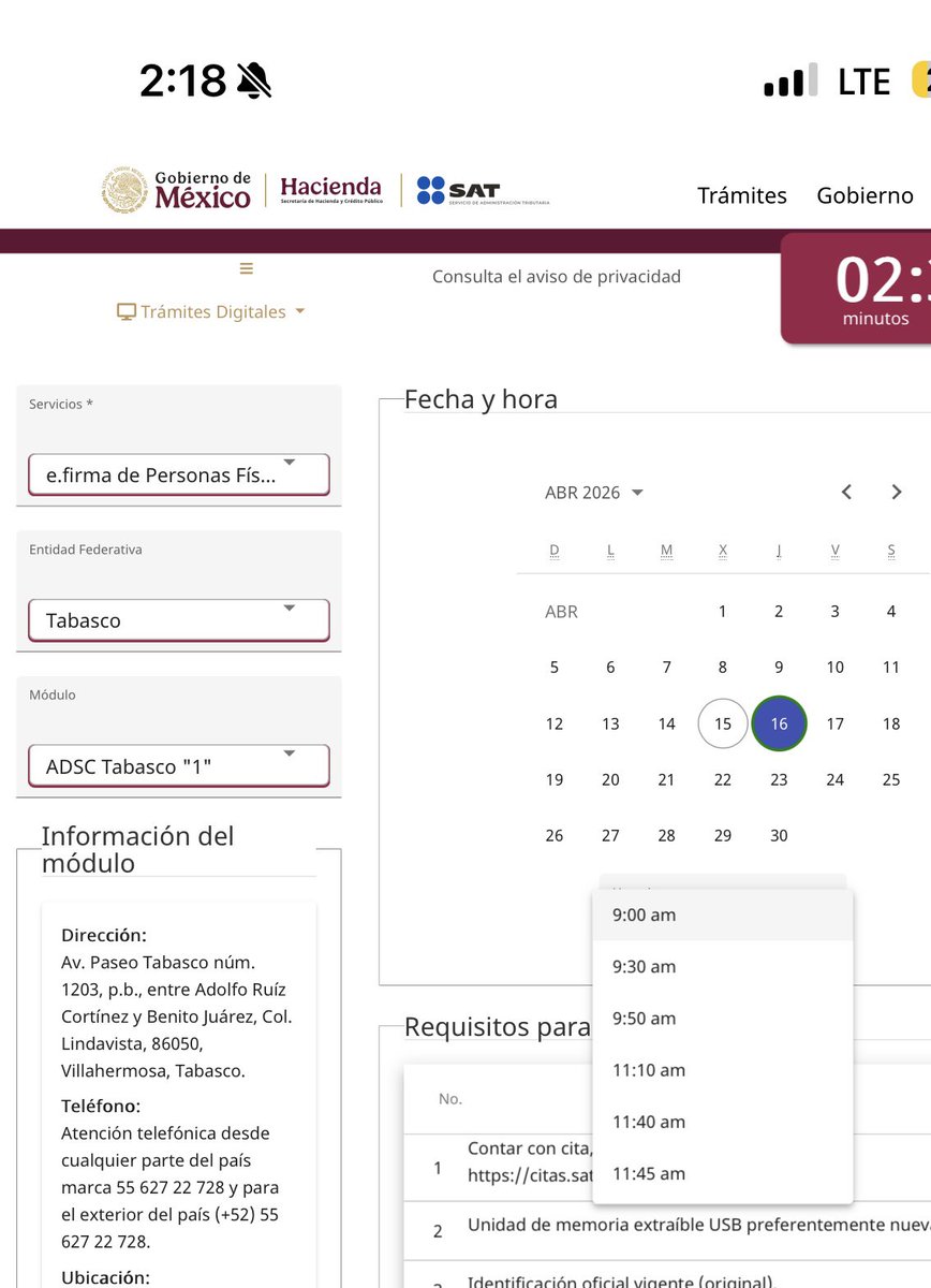 🚨Firma Física “Tabasco 1”🚨
Verifiquen 
<a href="/AvisoSATCitas/">Aviso de CITAS SAT</a>