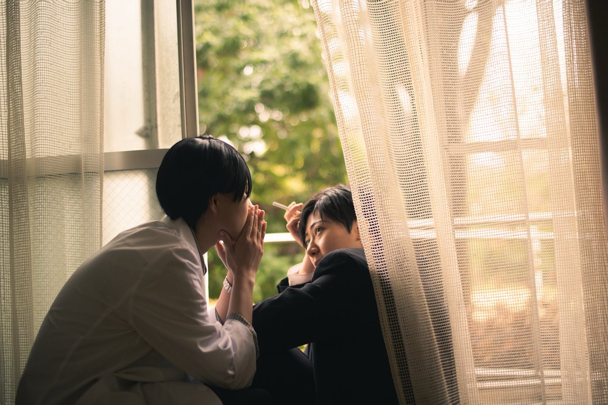 sae_eeee's tweet photo. #鬼と天国

ちゃんと見てる、お前のこと

✨『鬼と天国 及』発売おめでとうございます💐

🥼天獄学：@Sir_Aubergine 
👔青鬼篤郎：sae

📷：唐僧 https://t.co/FXizTH1HES