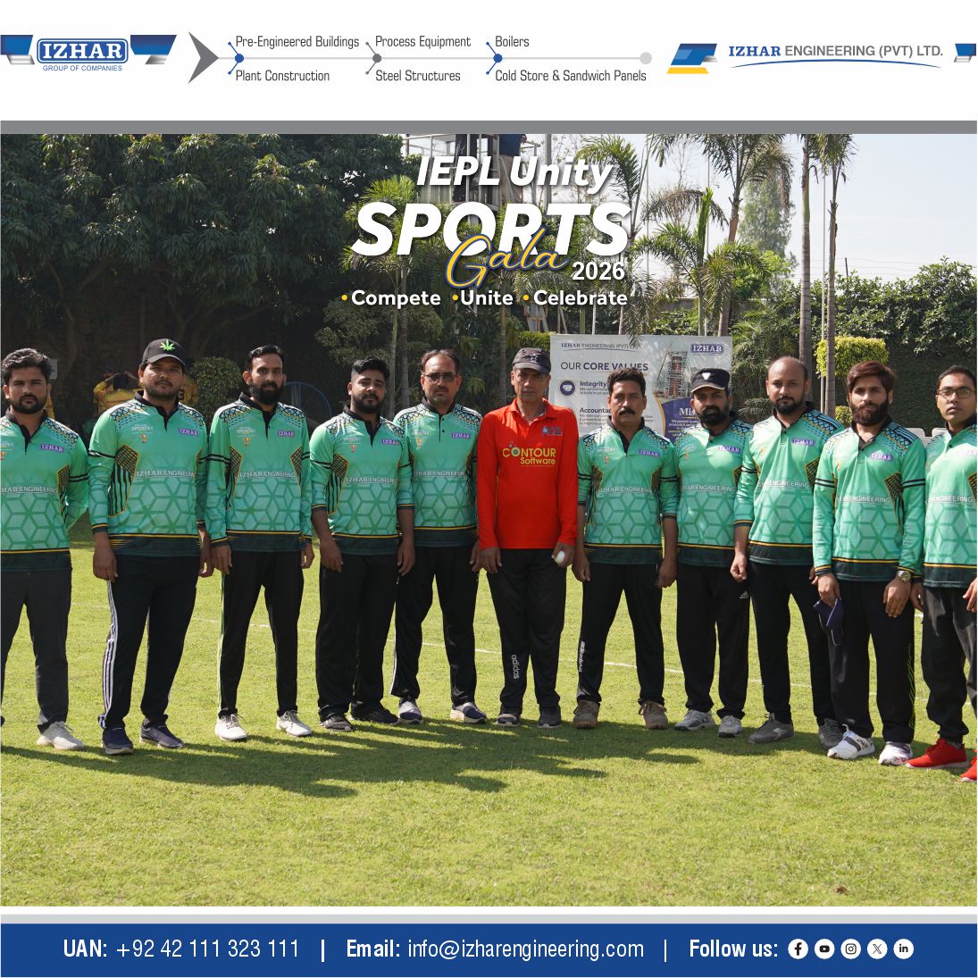 IEPLPakistan's tweet photo. IZHAR ENGINEERING (PVT.) LTD
An Engineering Company

🏆 IEPL Unity Sports Gala 2026 – Glimpses of an Unforgettable Day!

#IEPL #IzharEngineering #SportsGala2026 #EventHighlights #PhotoHighlights #TeamSpirit #UnityInAction #CorporateCulture #EmployeeEngagement #MemorableMoments https://t.co/nTkQ1LmBfS
