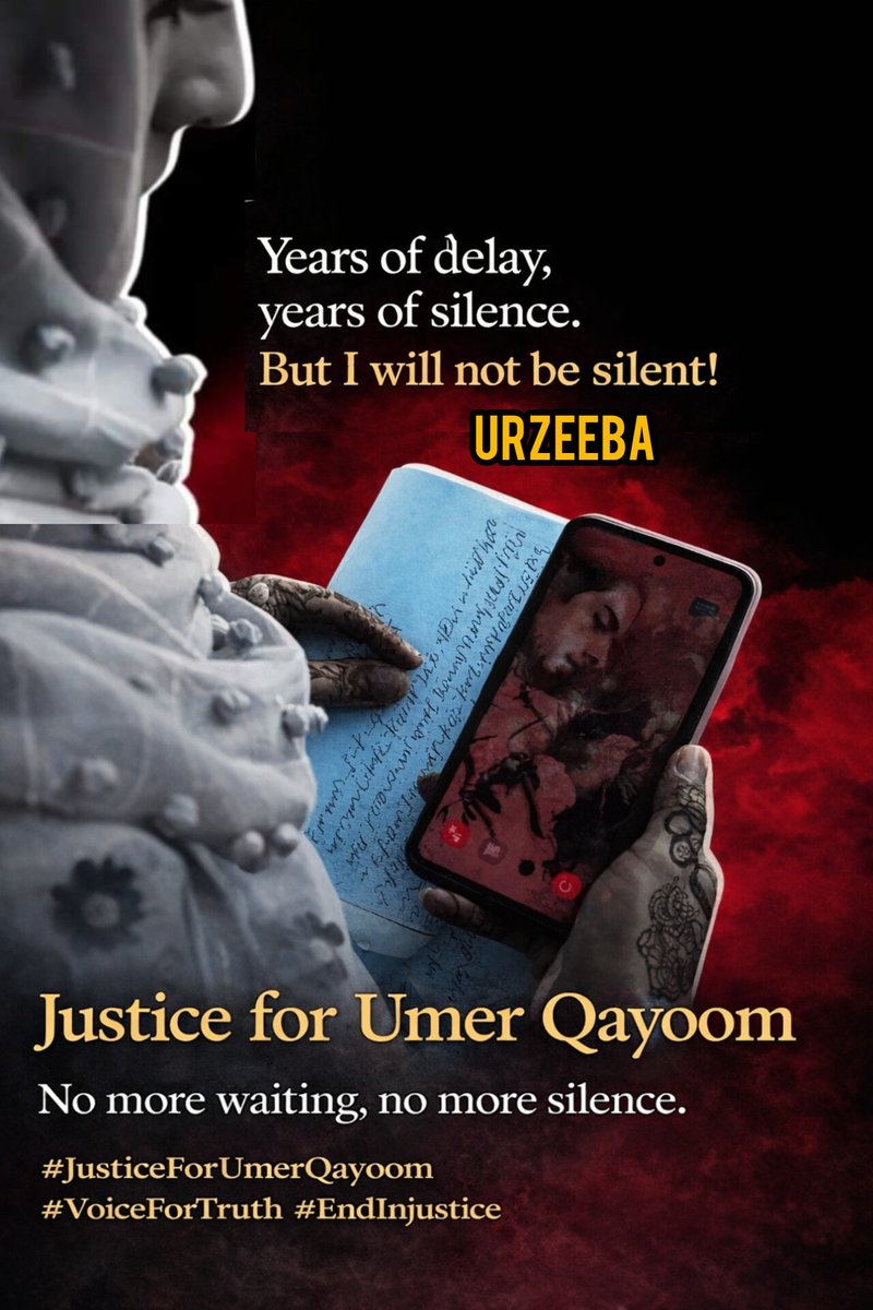 BhatUrzi's tweet image. Another hearing. Another delay.

11 April 2026 — report still not submitted.
Next hearing: 30 April 2026.
Years of waiting. Same silence. Same question: How long?

A sister is still fighting.
Justice for Umer Qayoom.

#JusticeForUmerQayoom #JusticeDelayed #NoMoreSilence #SpeakUp