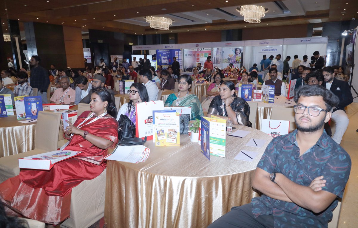 Time2GrowMedia's tweet photo. Presentation by @Ramoji_FilmCity at the 31st edition of '#TheEducationSummit' in #Hyderabad.

Here are some glimpses.
.
.
.
#Time2GrowMedia #EduHonoursHyderabad #TESHyderabad #TheEducationSummitHyderabad #31stTheEducationSummit https://t.co/huCOSauXk1