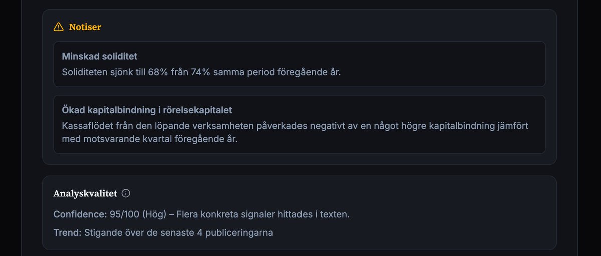 Kommande: "Fördjupad rapportanalys" - En feature jag hade tidigare på Tickr.se som jag nu börjat interntesta lite igen och förhoppningsvis kan släppa snart. Här ett exempel på $GULD rapport från i morse.

Något ni saknar?