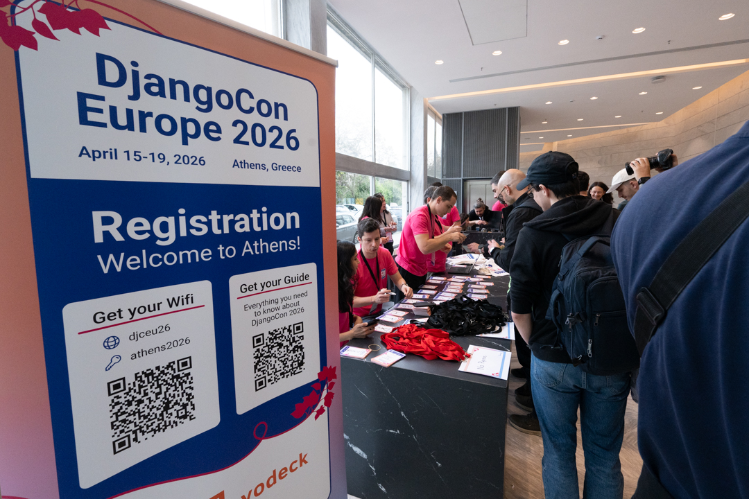 DjangoConEurope's tweet photo. And so it begins... πΊπ¬π·
DjangoCon Europe 2026 DAY ONE, here we come! Registration is open β come say hi and grab your badge. See you inside!
https://t.co/rZsQKwufHj
#djangocon #djangoconeu2026 https://t.co/uvi5NjjHit
