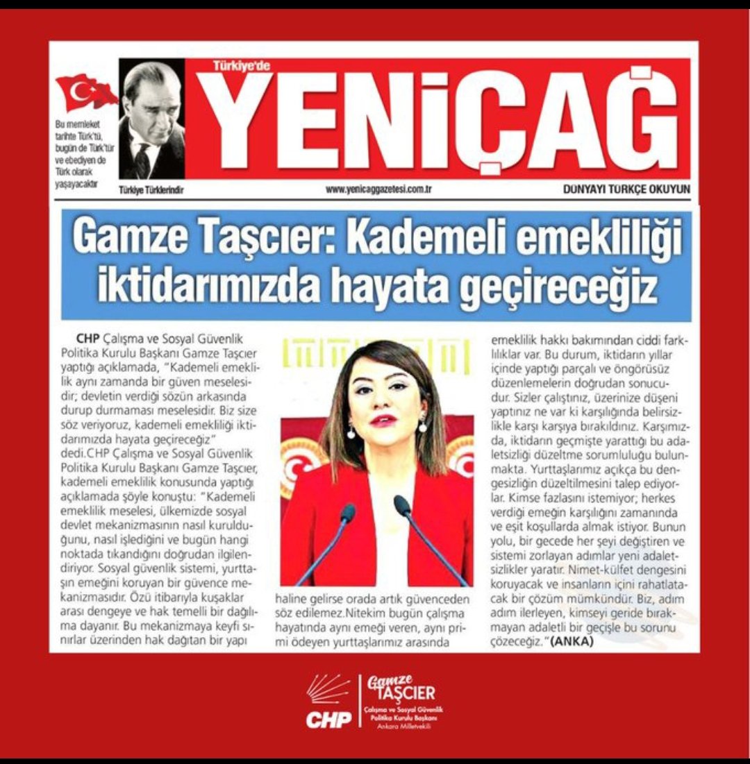MutluGnz's tweet photo. CHP, kademeli emeklilik için söz verdi. 

Kademe, seçimi belirler. 

#KademedenAdaletÇağrısı https://t.co/tUkfcY496K