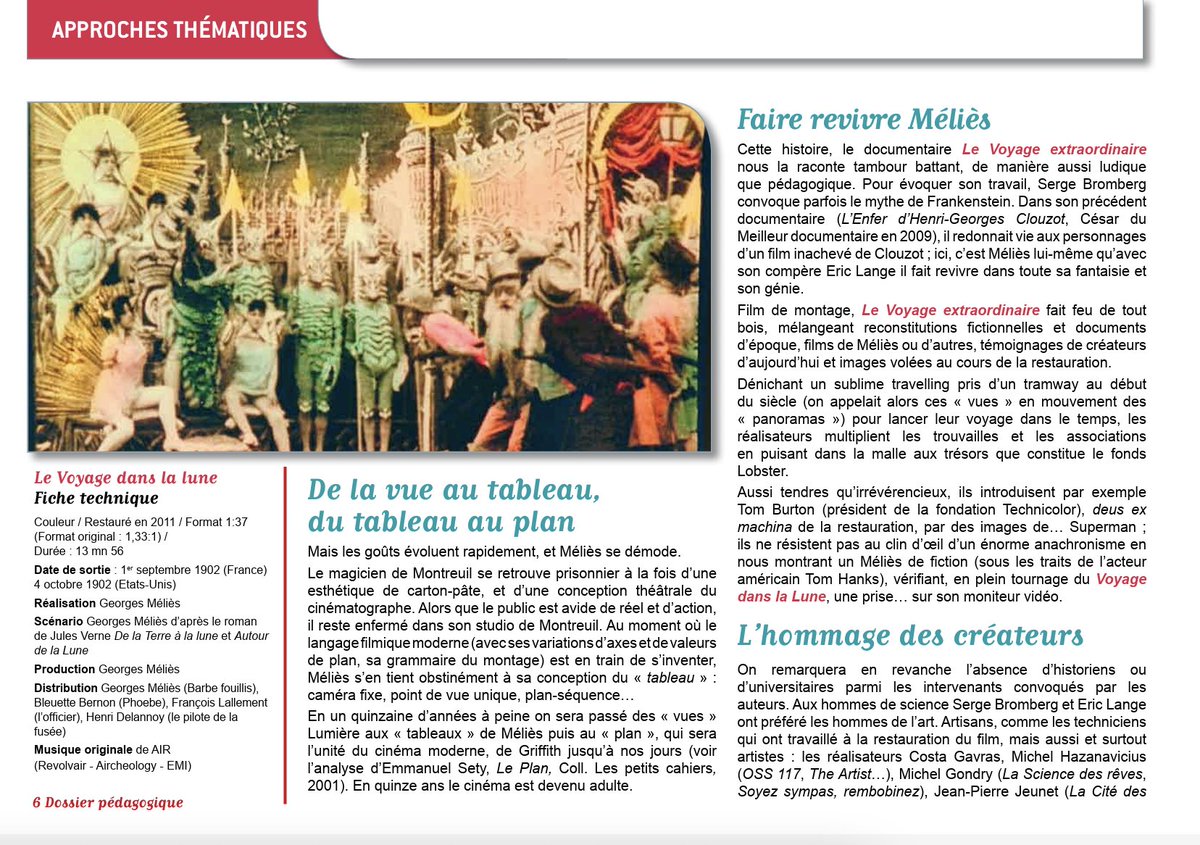 HDA_edu_num's tweet image. 🎞️ #GeorgesMéliès le magicien du #cinéma
📖 Dossier pédagogique @reseau_canope 👉 atelier-canope-95.canoprof.fr/eleve/Automate…
📽️ Extraits sur Henri @cinemathequefr👉cinematheque.fr/henri/film/845…
📍 #TraAM #édubause @actoulouse 5e pour aborder les techniques de "tournage" du cinéma👉edubase.eduscol.education.fr/fiche/21673