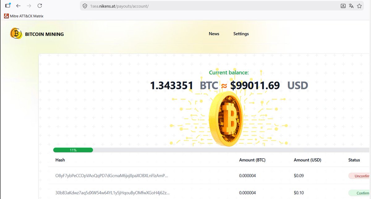 ShadowOpCode's tweet image. #Bitcoin #scam website seen in Italy
#phishing
hxxps://1sea[.]nikens[.]at/payouts/account/exchange-form
👇
hxxps://bitpayment[.]cc
👇
bc1q27awue9u08dnmxnlst3xwmyz5ge2jlgwec8nsq
@illegalFawn @JAMESWT_WT