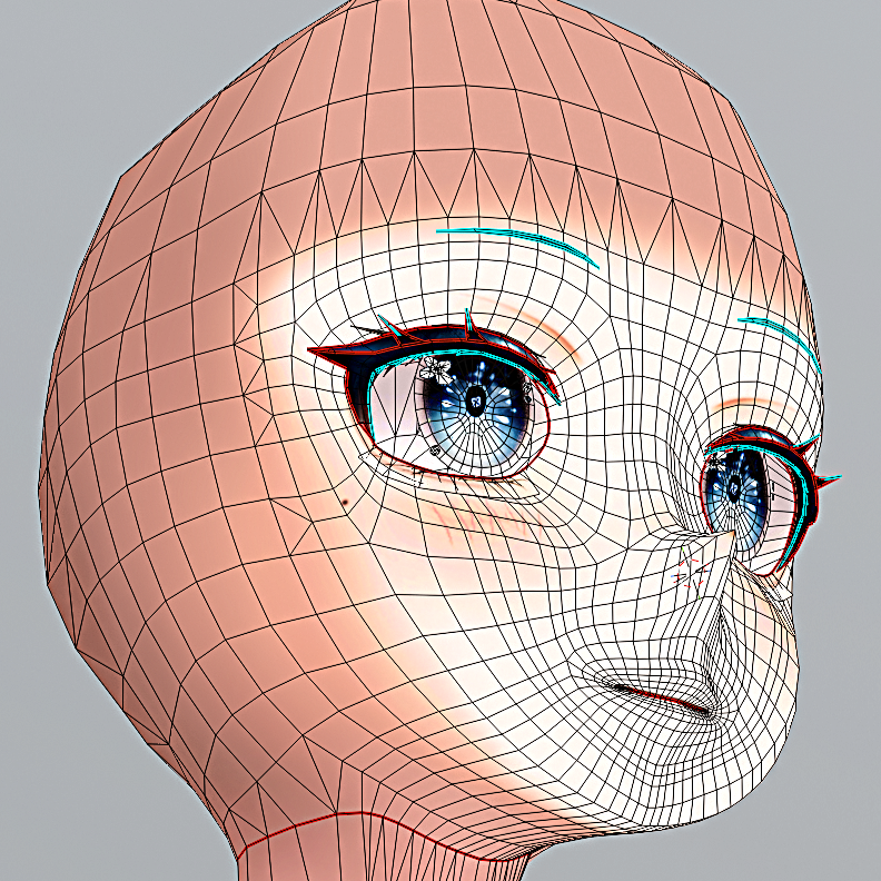suzu7na03se's tweet image. 顔の後ろ側の隠れている部分のトポロジーを整えてローポリ化しました‼🫠
2枚目(調整前)は見えてないだけで余分なポリゴンが多かったり 辺がガクガクになってて汚かったので 輪郭部でポリゴンをまとめてキレイに辺を整えてみました✨
#VRChat #blender #unity #3dcg #b3d