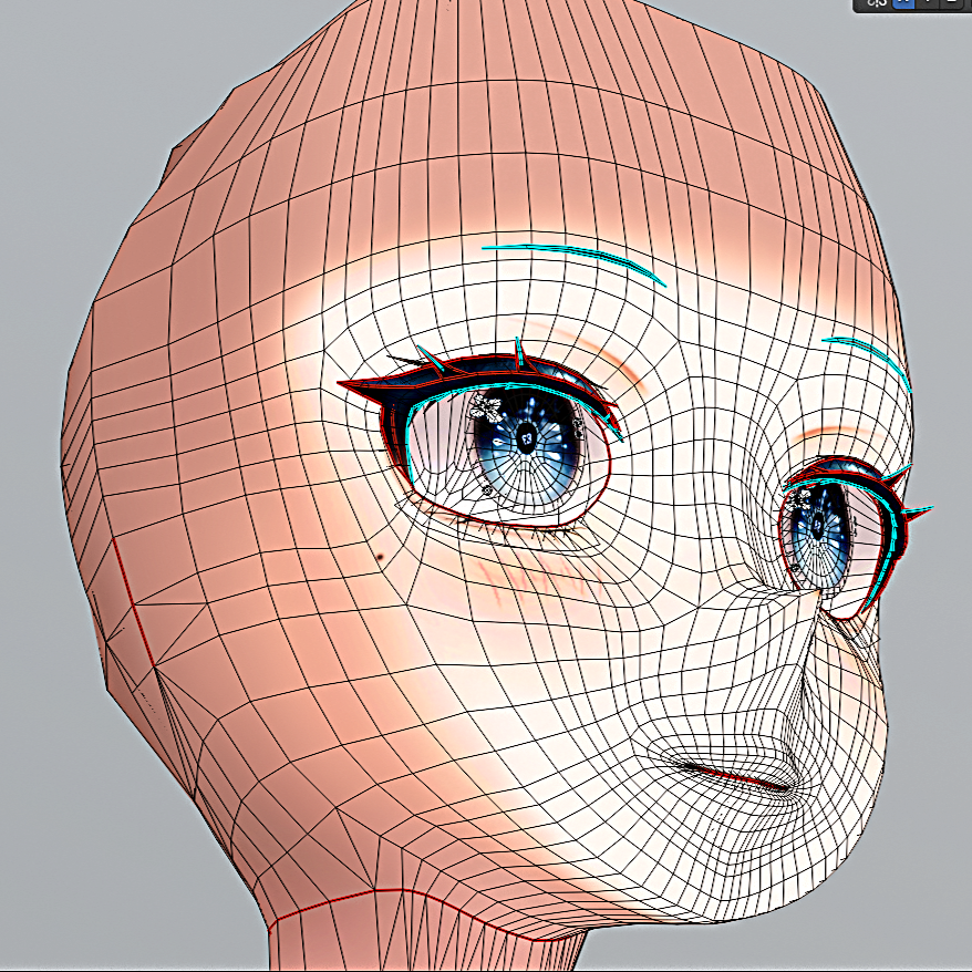 suzu7na03se's tweet image. 顔の後ろ側の隠れている部分のトポロジーを整えてローポリ化しました‼🫠
2枚目(調整前)は見えてないだけで余分なポリゴンが多かったり 辺がガクガクになってて汚かったので 輪郭部でポリゴンをまとめてキレイに辺を整えてみました✨
#VRChat #blender #unity #3dcg #b3d